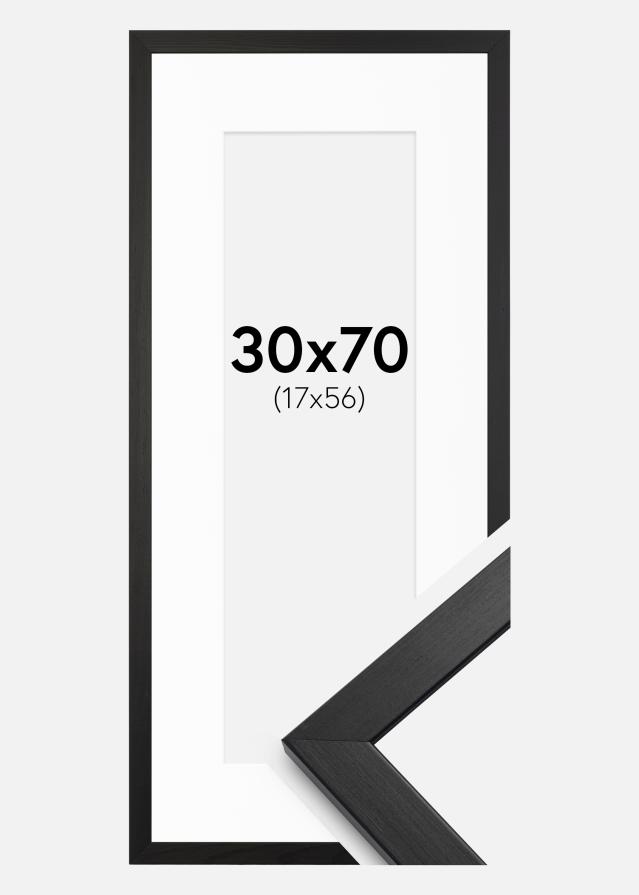 Ram med passepartou Kader Stilren Zwart 30x70 cm - Passe-partout Wit 18x57 cm