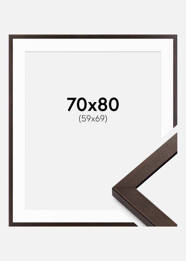 Ram med passepartou Fotokader Selection Okkernoot 70x80 cm - Passe-partout Wit 60x70 cm