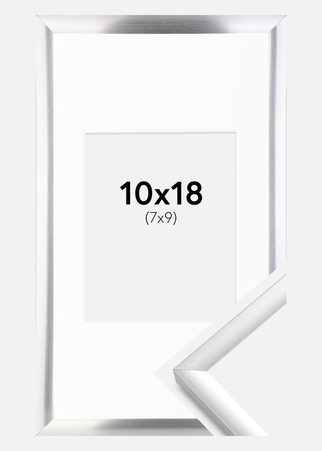 Ram med passepartou Fotokader New Lifestyle Zilver 10x18 cm - Passe-partout Wit 8x10 cm