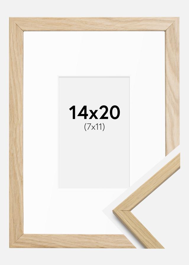 Ram med passepartou Fotokader Edsbyn Eik 14x20 cm - Passe-partout Wit 8x12 cm