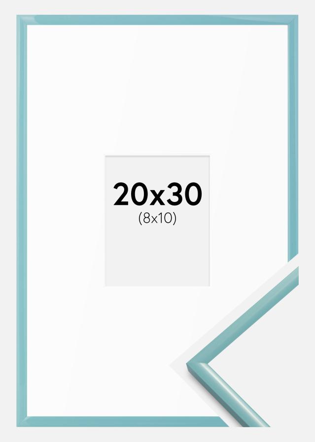 Ram med passepartou Fotokader New Lifestyle Turkoois 20x30 cm - Passe-partout Wit 9x11 cm