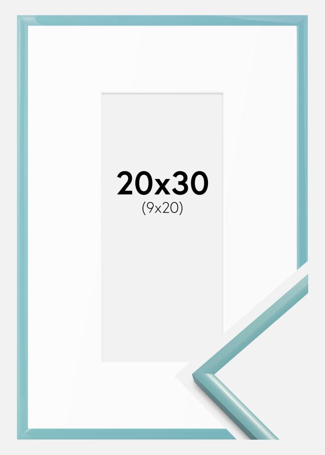 Ram med passepartou Fotokader New Lifestyle Turkoois 20x30 cm - Passe-partout Wit 10x21 cm