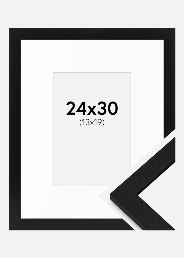 Ram med passepartou Fotokader BGA Classic Zwart 24x30 cm - Passe-partout Wit 14x20 cm