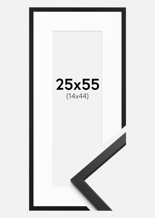 Ram med passepartou Fotokader Edsbyn Zwart 25x55 cm - Passe-partout Wit 15x45 cm
