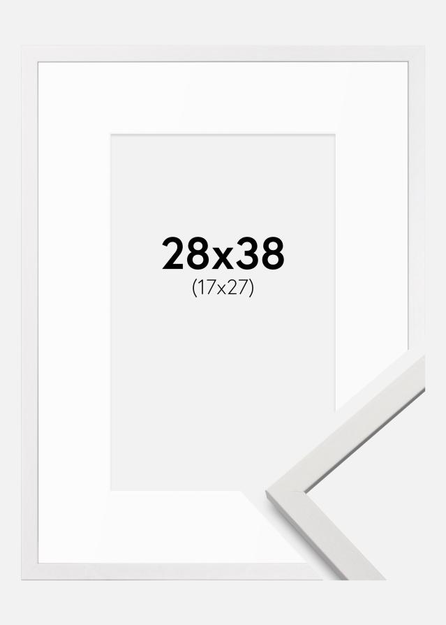 Ram med passepartou Fotokader Edsbyn Wit 28x38 cm - Passe-partout Wit 18x28 cm