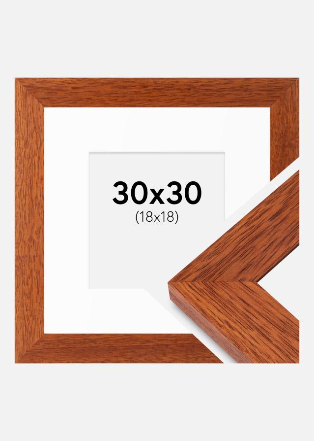 Ram med passepartou Fotokader Juno Kers 30x30 cm - Passe-partout Wit 19x19 cm