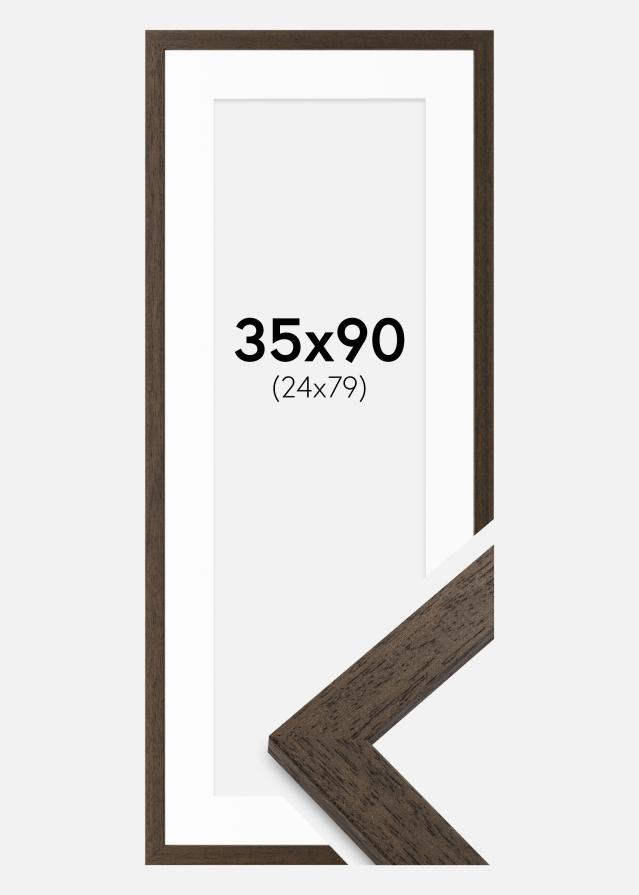 Ram med passepartou Fotokader bruin hout 35x90 cm - Passe-partout Wit 25x80 cm