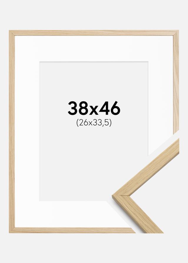 Ram med passepartou Fotokader Edsbyn eik 38x46 cm - Passe-partout Wit 27x34,5 cm