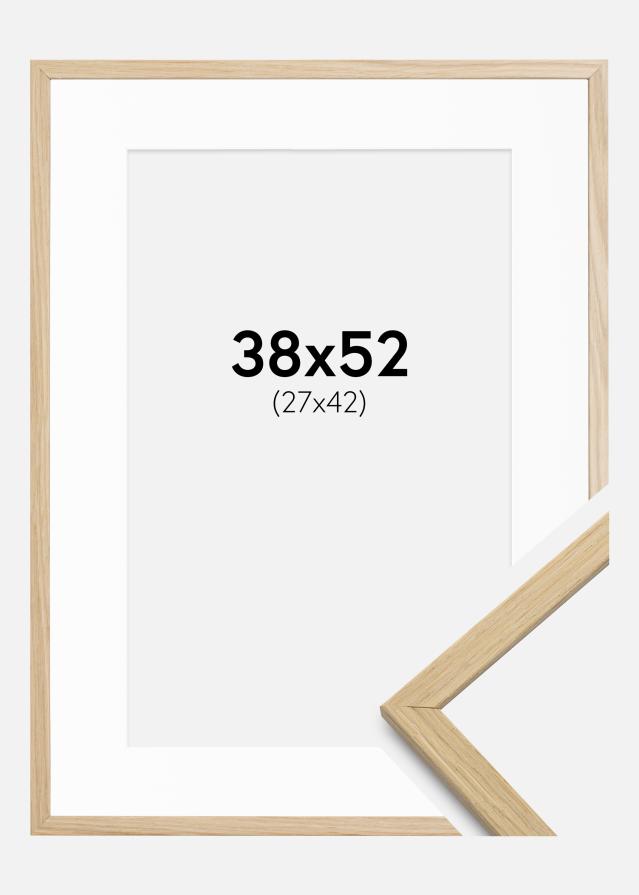 Ram med passepartou Fotokader Edsbyn Eik 38x52 cm - Passe-partout Wit 28x43 cm