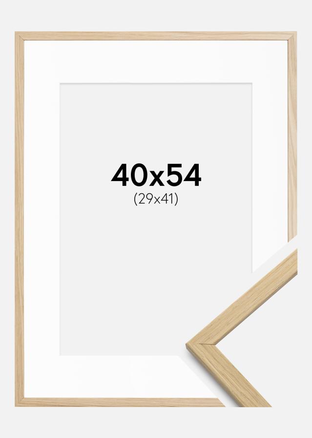 Ram med passepartou Fotokader Edsbyn Eik 40x54 cm - Passe-partout Wit 30x42 cm