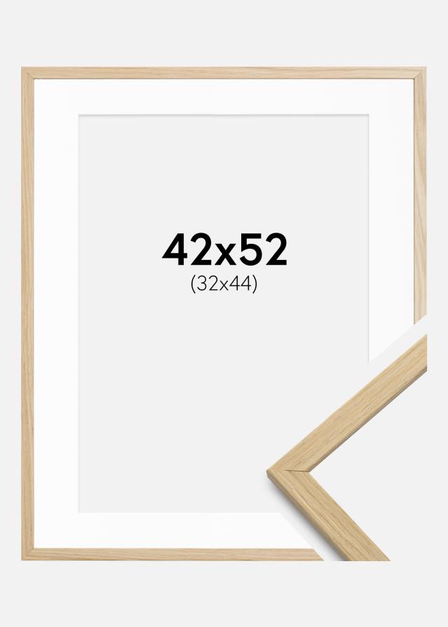 Ram med passepartou Fotokader Edsbyn eik 42x52 cm - Passe-partout Wit 33x45 cm