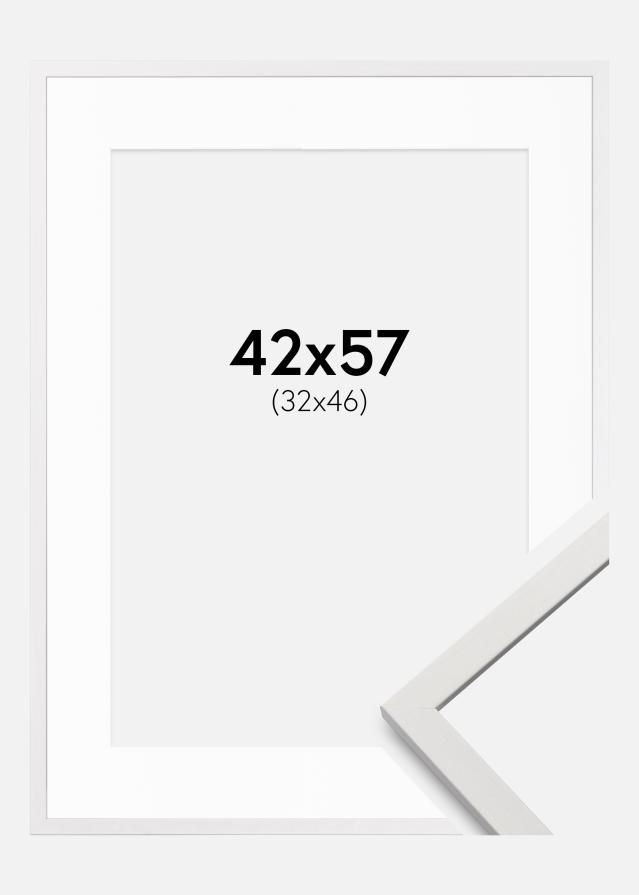 Ram med passepartou Fotokader Edsbyn Wit 42x57 cm - Passe-partout Wit 33x47 cm