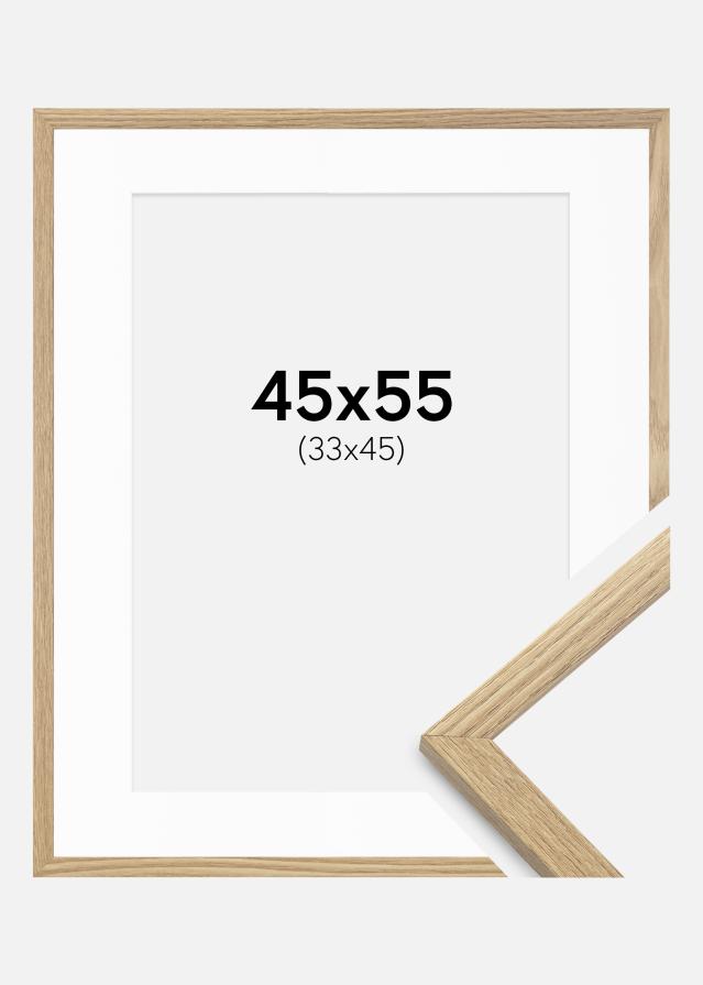 Ram med passepartou Fotokader Trendy Eik 45x55 cm - Passe-partout Wit 34x46 cm