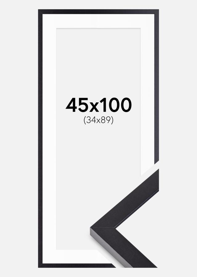 Ram med passepartou Fotokader Selection Zwart 45x100 cm - Passe-partout Wit 35x90 cm