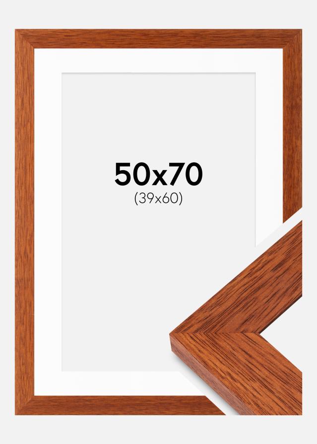 Ram med passepartou Fotokader Juno Kers 50x70 cm - Passe-partout Wit 40x61 cm