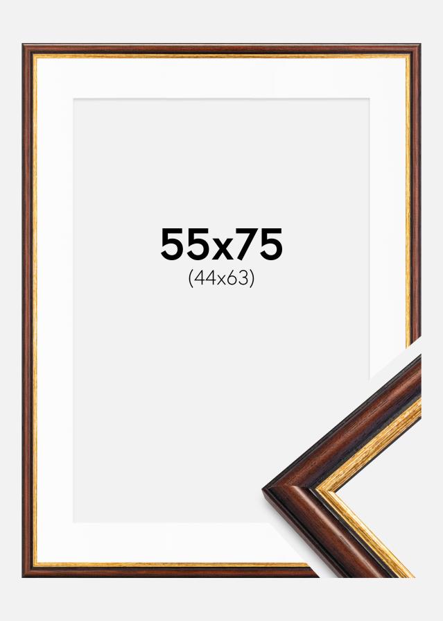Ram med passepartou Fotokader Siljan Bruin 55x75 cm - Passe-partout Wit 45x64 cm