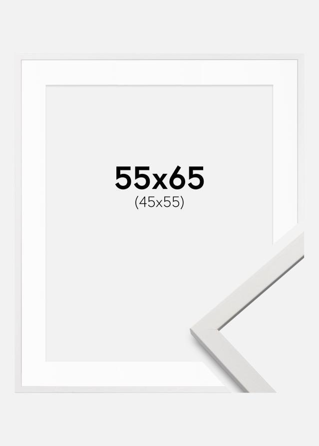 Ram med passepartou Fotokader Edsbyn Wit 55x65 cm - Passe-partout Wit 46x56 cm