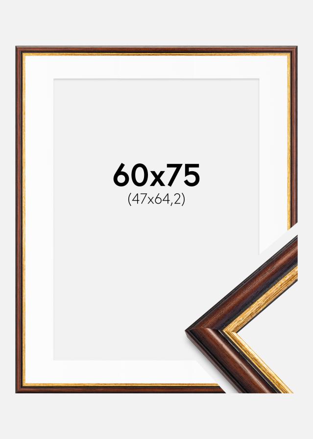 Ram med passepartou Fotokader Siljan Bruin 60x75 cm - Passe-partout Wit 48x65,2 cm