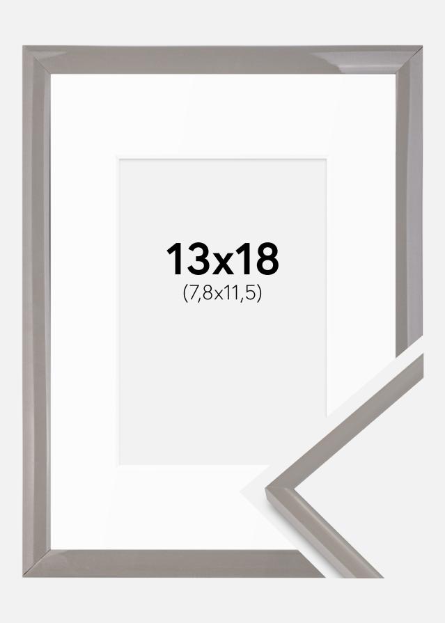 Ram med passepartou Fotokader New Lifestyle aarde grijs 13x18 cm - Passe-partout Wit B7 88x125 mm