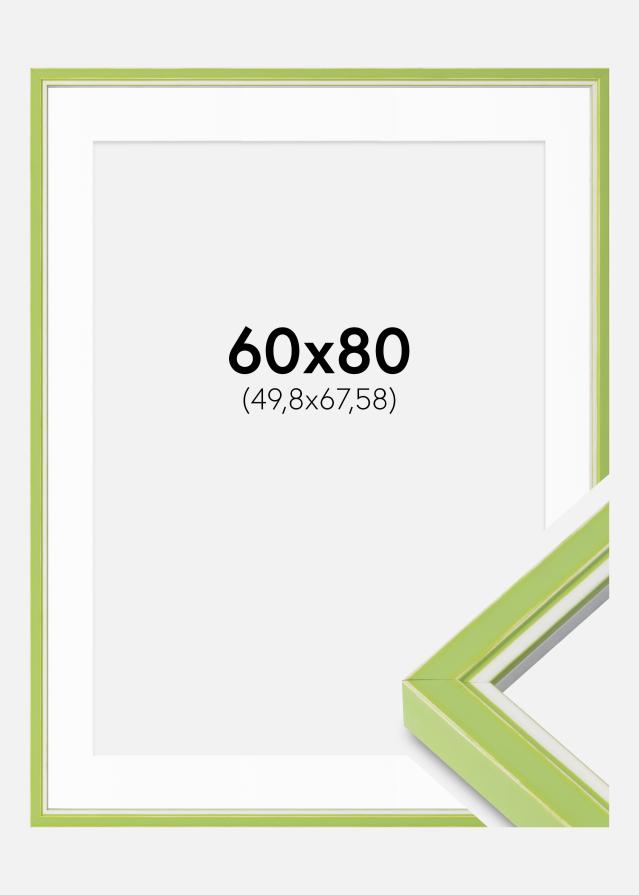 Ram med passepartou Fotokader Diana Lichtgroen 60x80 cm - Passe-partout Wit 20x27 inches
