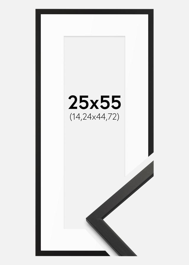 Ram med passepartou Fotokader Edsbyn Zwart 25x55 cm - Passe-partout Wit 6x18 inches