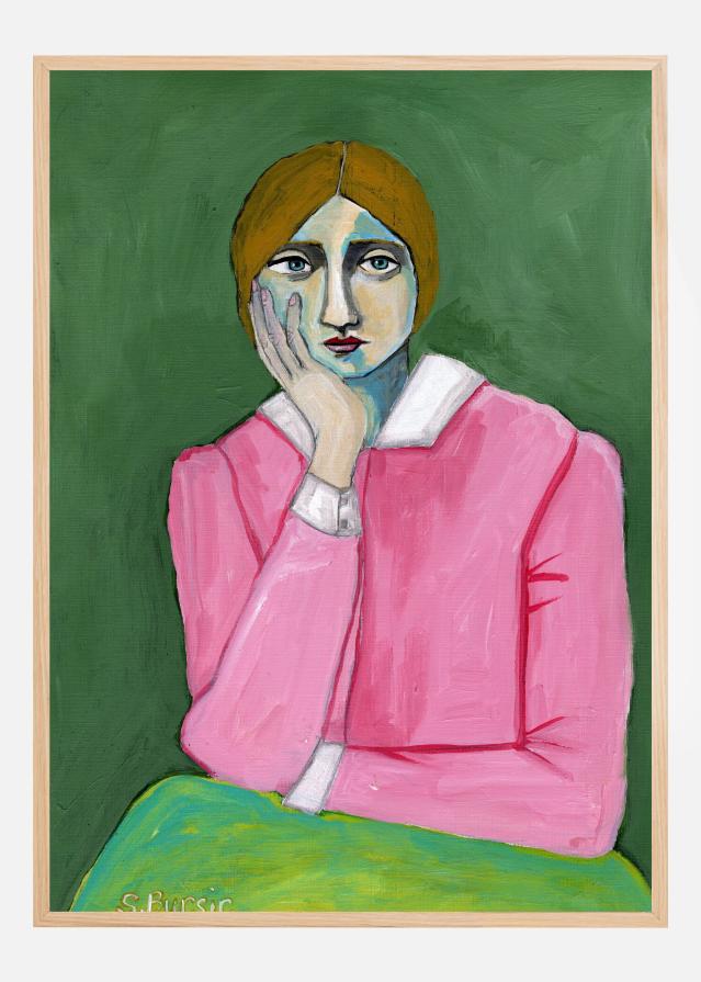 Bildverkstad Vintage Lady in pink Poster