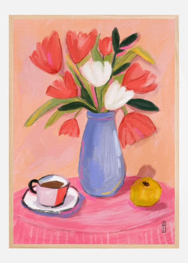 Bildverkstad Coffee and Flowers Poster