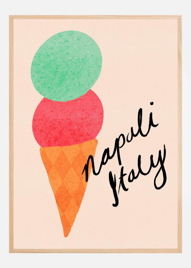 Bildverkstad Napoli Italy Gelato Ice Cream Typography Poster
