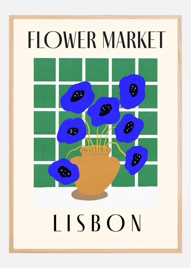 Bildverkstad Flower Market Lisbon Portugal Poster