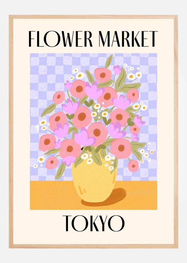 Bildverkstad Tokyo Flower Market Japan Travel Poster