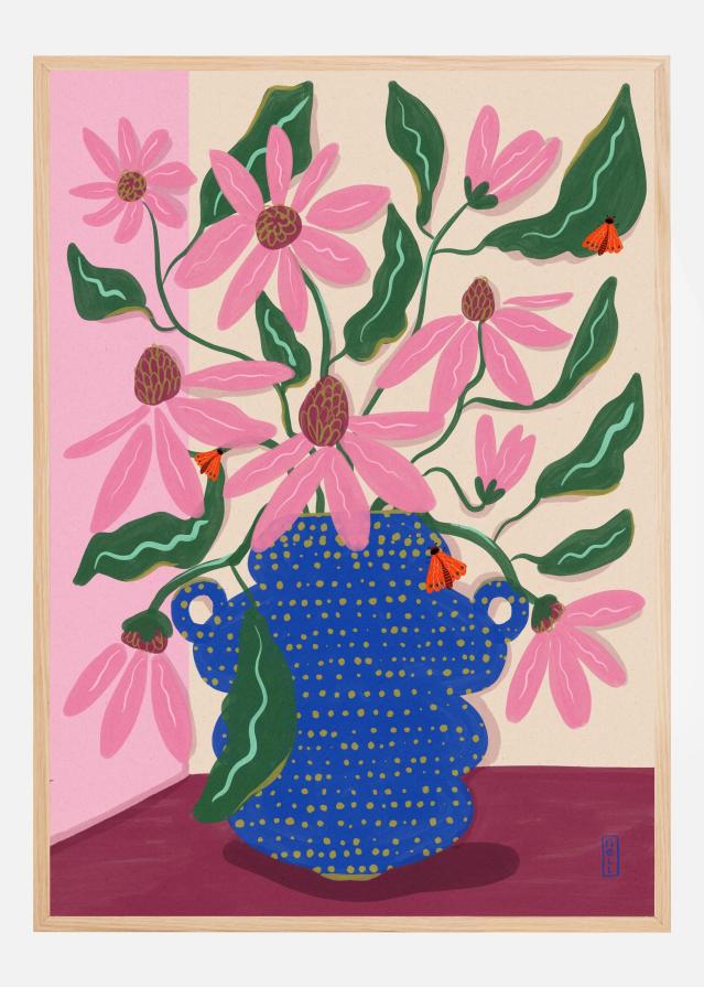 Bildverkstad Cone Flowers in a Pot Poster