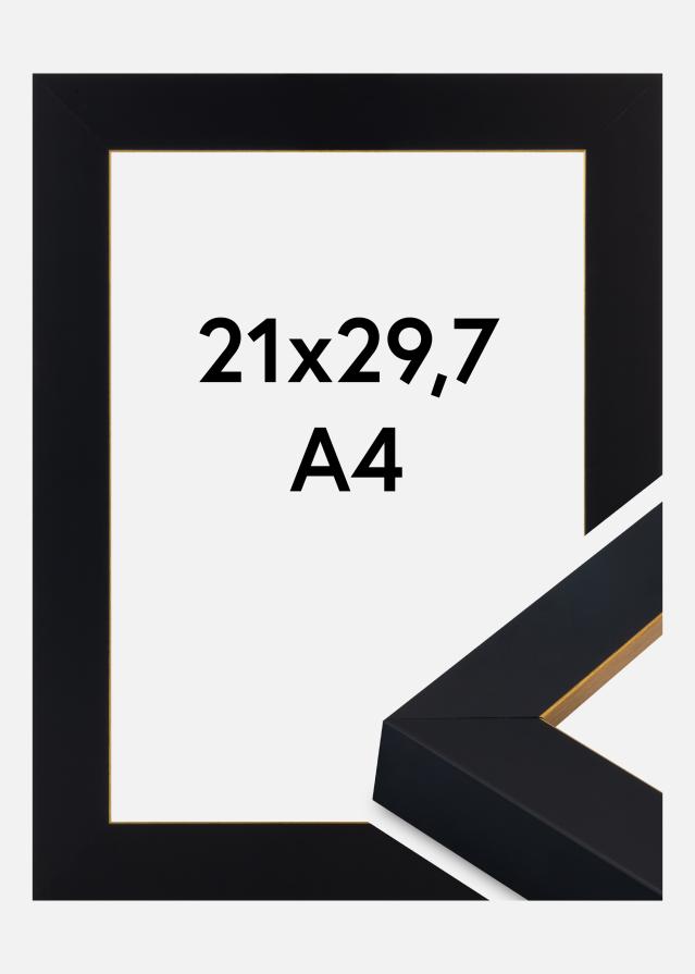 Jämtlands Ramfabrik Kader Sussex Acrylglas Zwart/Goud 21x29,7 cm (A4)