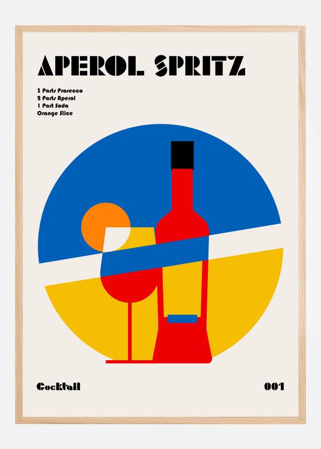 Bildverkstad Aperol Spritz Cocktail Bauhaus Art Print Poster