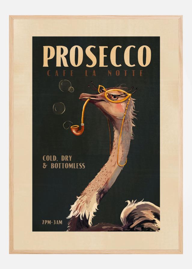 Bildverkstad Art Deco Prosecco Wall Art Of An Ostrich Poster