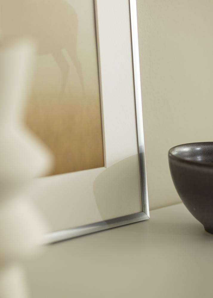 Ram med passepartou Fotokader New Lifestyle Zilver 10x18 cm - Passe-partout Wit 8x10 cm