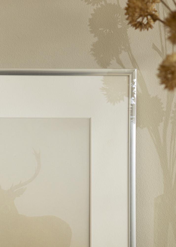 Ram med passepartou Fotokader New Lifestyle Zilver 10x18 cm - Passe-partout Wit 8x10 cm