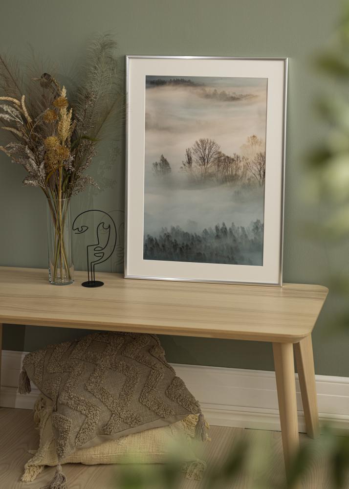 Ram med passepartou Fotokader New Lifestyle Zilver 10x18 cm - Passe-partout Wit 8x10 cm