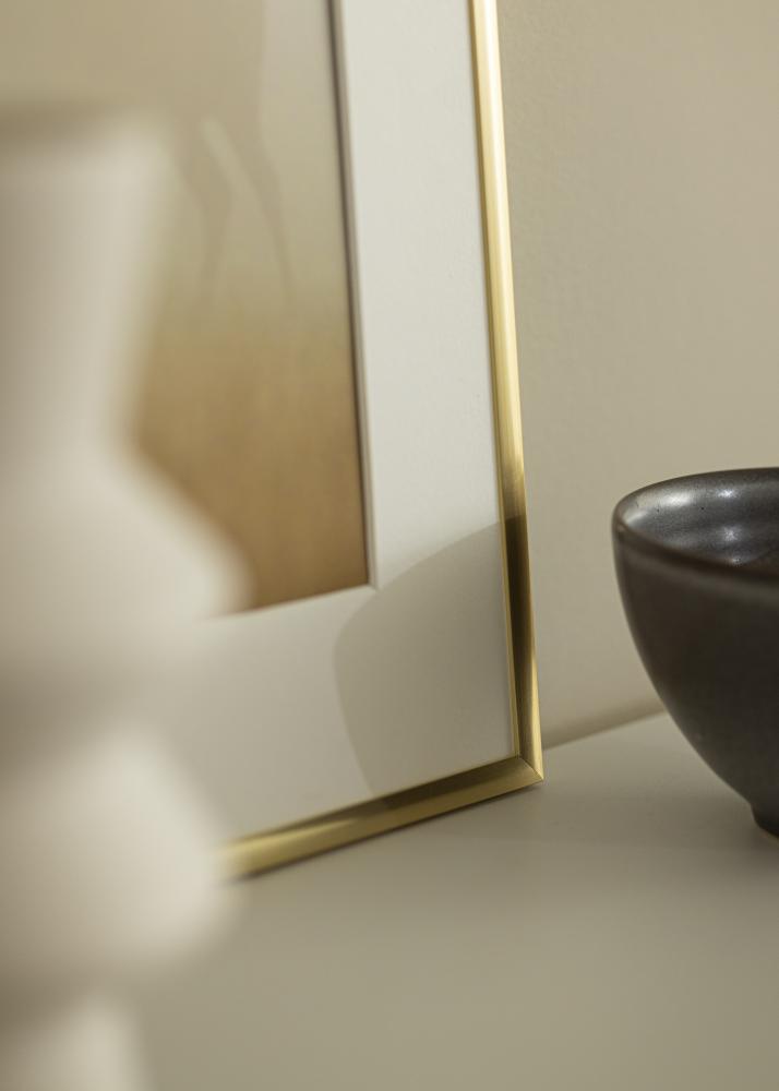 Ram med passepartou Fotokader New Lifestyle Gold 60x90 cm - Passe-partout Wit 50x75 cm