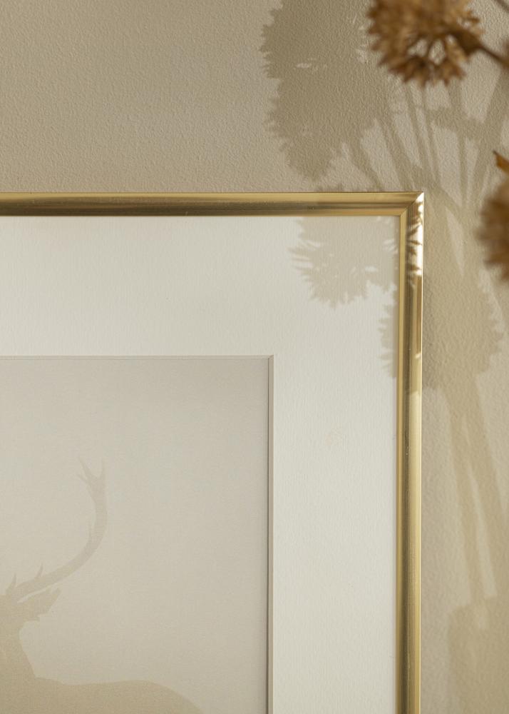 Ram med passepartou Fotokader New Lifestyle Gold 60x90 cm - Passe-partout Wit 50x75 cm