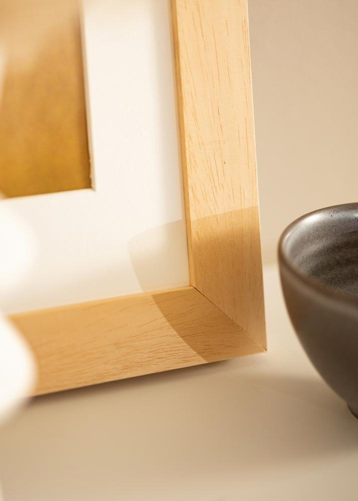 Ram med passepartou Fotokader Juno Hout 40x50 cm - Passe-partout Wit 30x38 cm