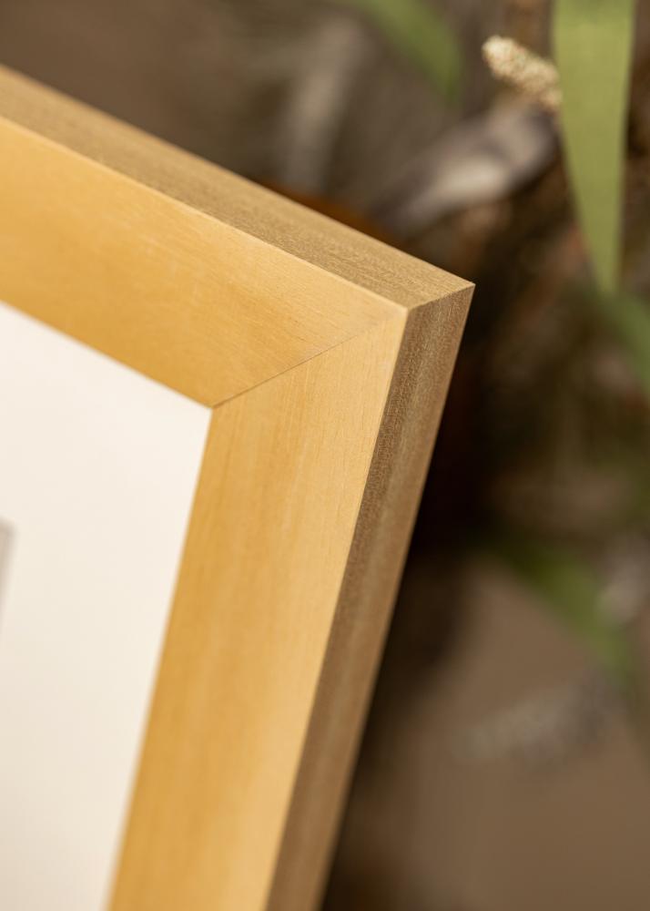 Ram med passepartou Fotokader Juno Hout 40x50 cm - Passe-partout Wit 30x38 cm