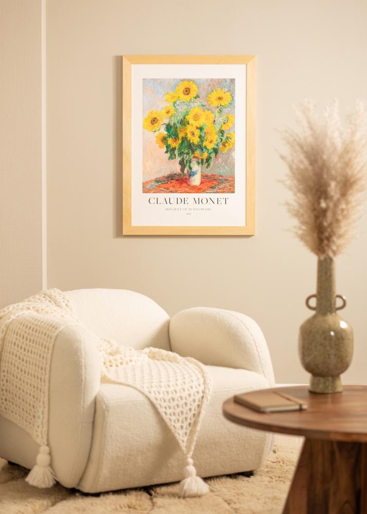 Ram med passepartou Fotokader Juno Hout 40x50 cm - Passe-partout Wit 30x38 cm