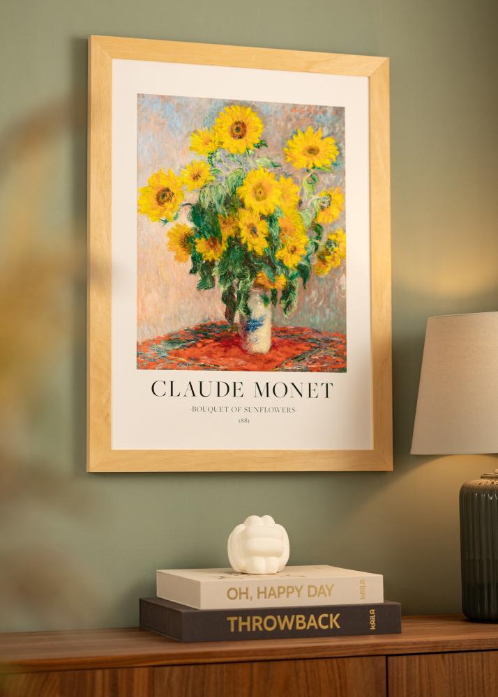 Ram med passepartou Fotokader Juno Hout 40x50 cm - Passe-partout Wit 30x38 cm