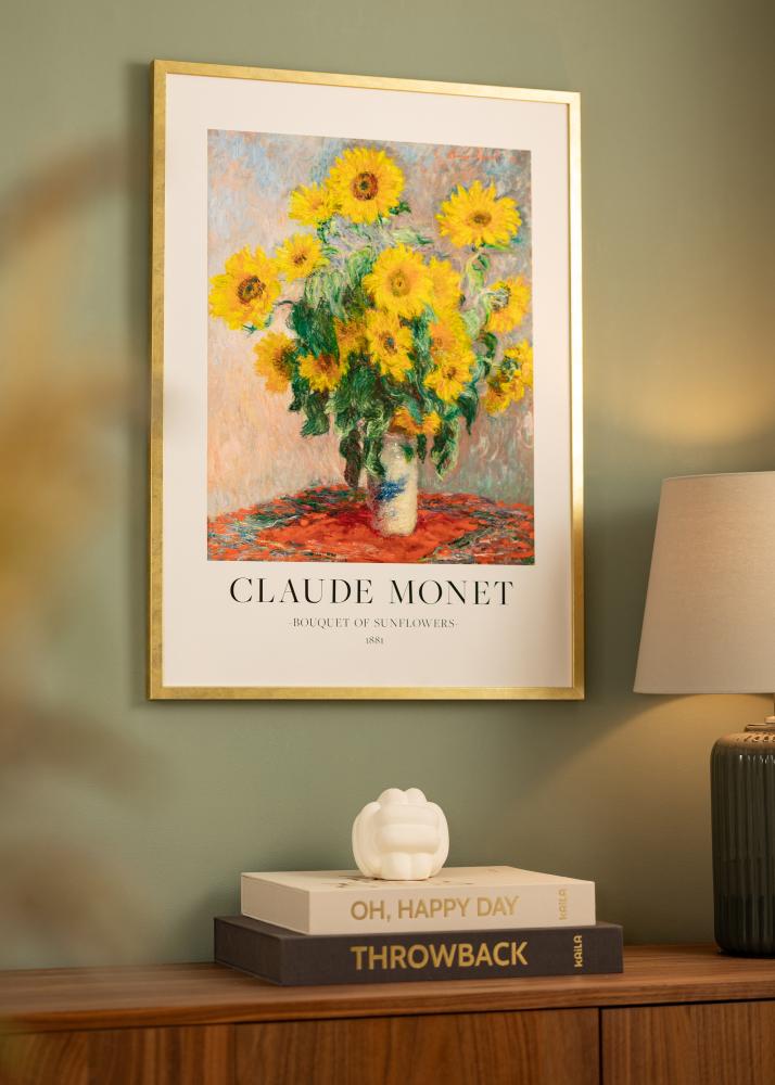 Ram med passepartou Fotokader Ares Goud 50x60 cm - Passe-partout Wit 16x20 inches