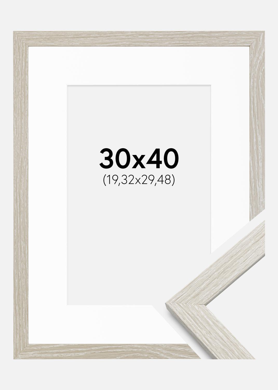 Product Image for Fotokader Stilren lichtgrijs eik 30x40 cm - Passe-partout Wit 8x12 inches