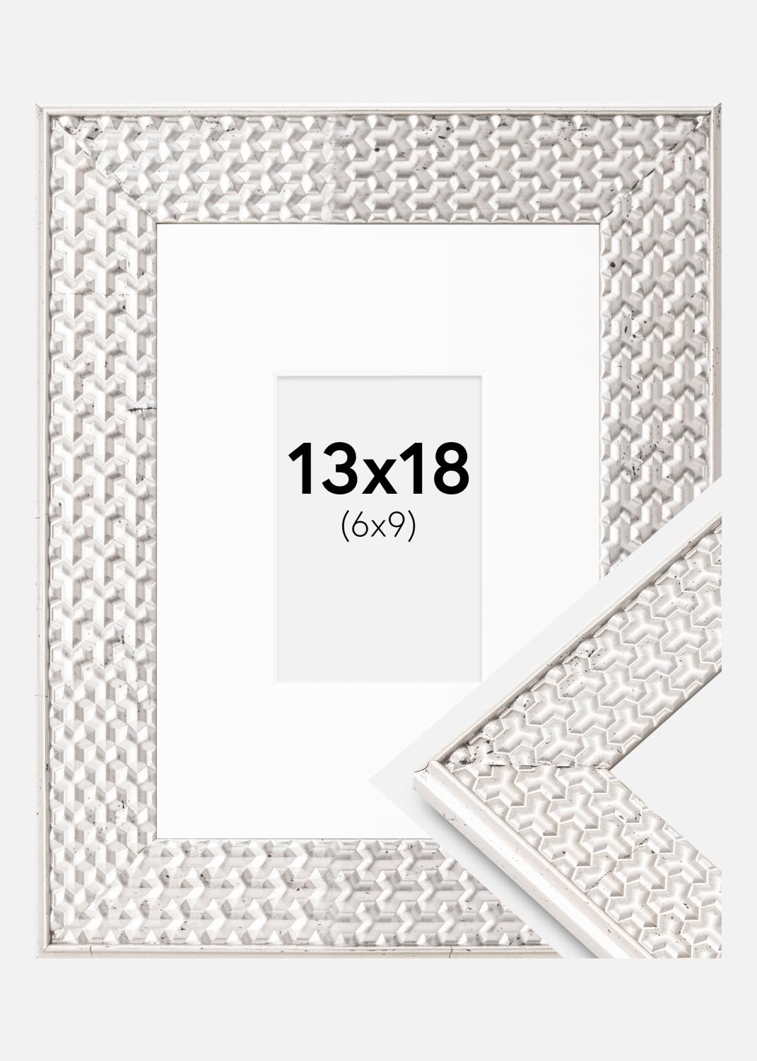 Product Image for Kader Grace Zilver 13x18 cm - Passe-partout Wit 7x10 cm