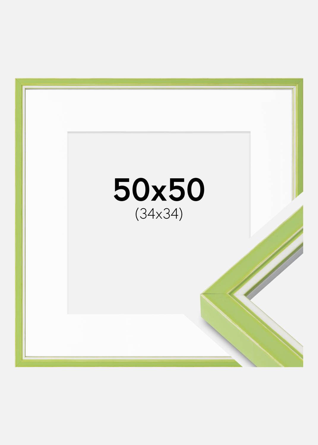 Product Image for Fotokader Diana Lichtgroen 50x50 cm - Passe-partout Wit 35x35 cm