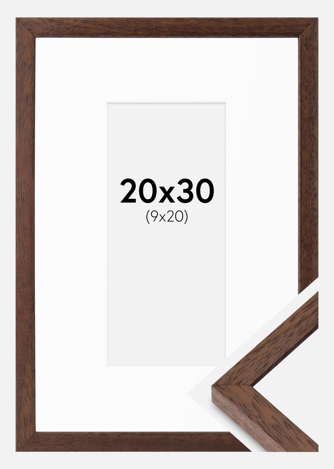 Product Image for Fotokader Ares Teak 20x30 cm - Passe-partout Wit 10x21 cm