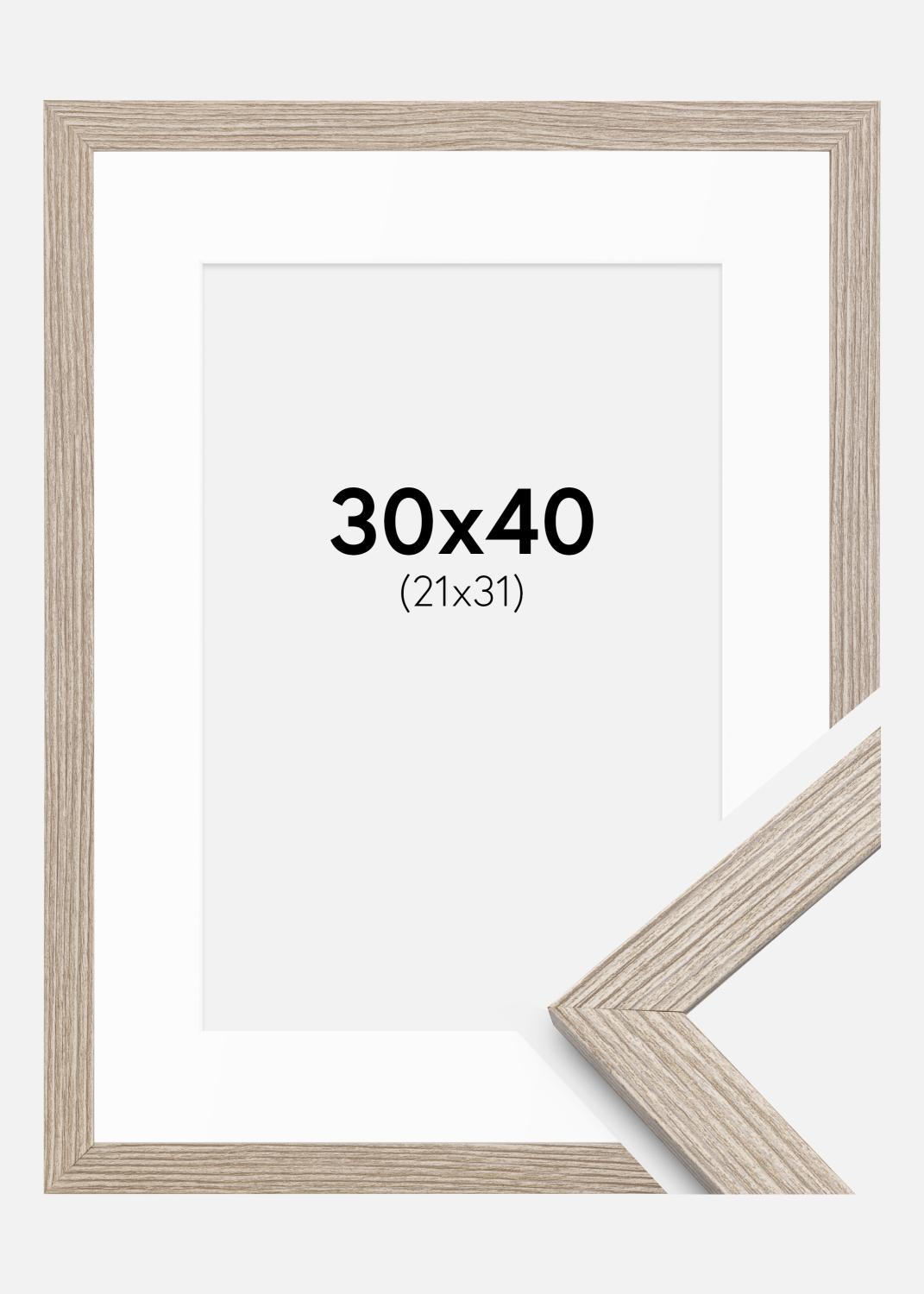 Product Image for Fotokader Stilren Greige eik 30x40 cm - Passe-partout Wit 22x32 cm