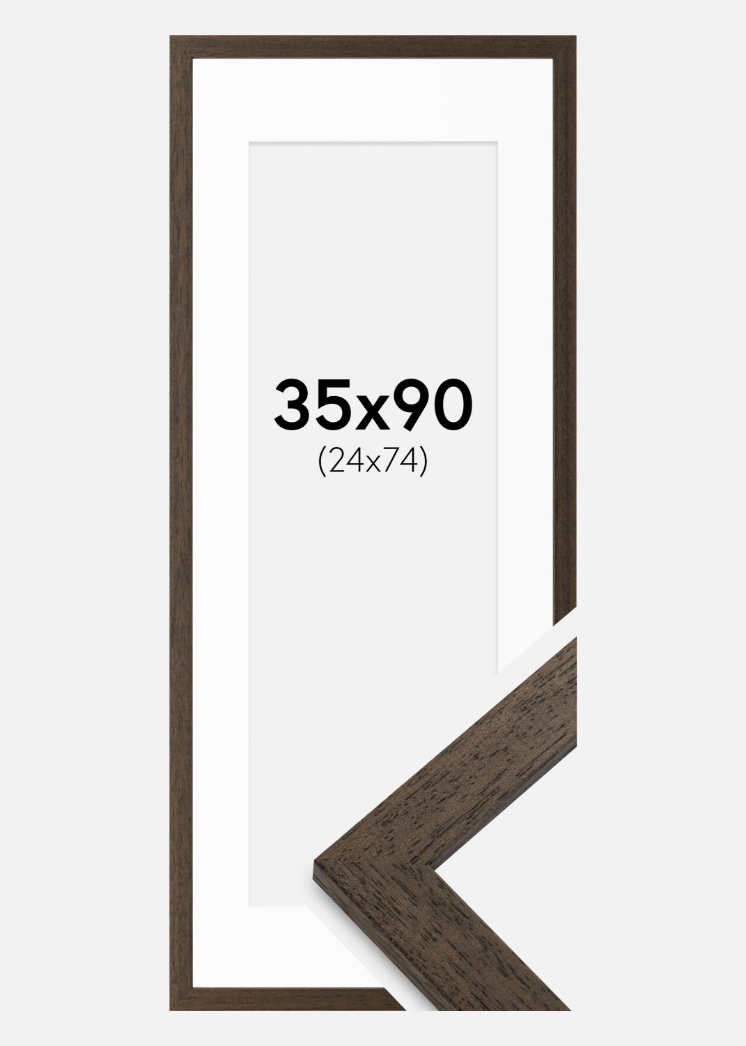 Product Image for Fotokader bruin hout 35x90 cm - Passe-partout Wit 25x75 cm